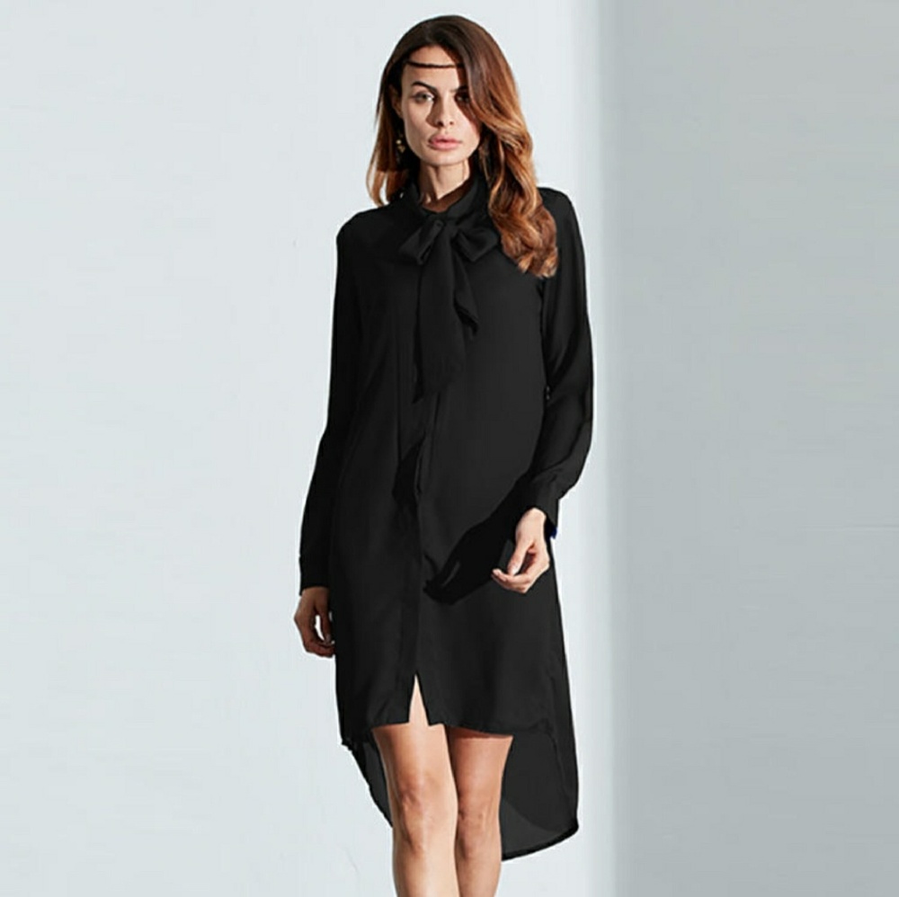 Black Polyester/Sheer Dress